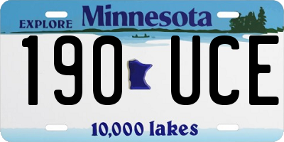 MN license plate 190UCE