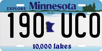 MN license plate 190UCO