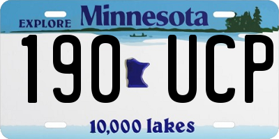 MN license plate 190UCP