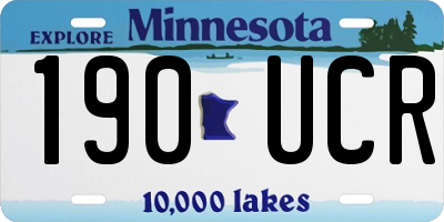 MN license plate 190UCR