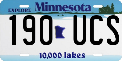 MN license plate 190UCS