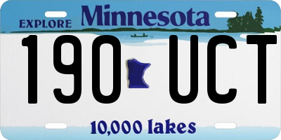 MN license plate 190UCT