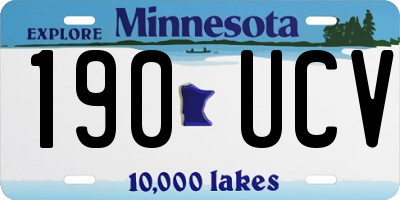 MN license plate 190UCV