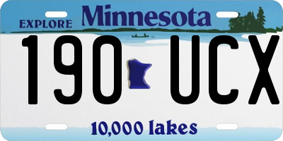 MN license plate 190UCX