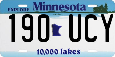 MN license plate 190UCY