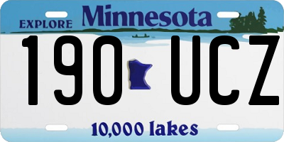MN license plate 190UCZ