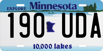 MN license plate 190UDA