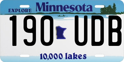 MN license plate 190UDB