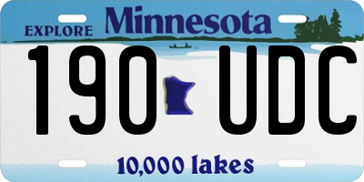 MN license plate 190UDC