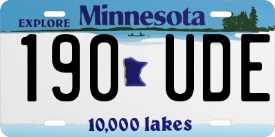 MN license plate 190UDE