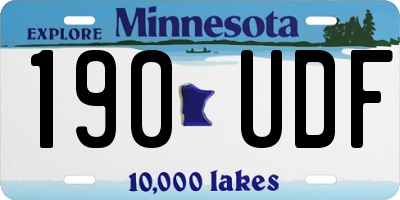 MN license plate 190UDF