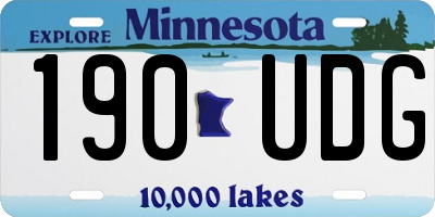 MN license plate 190UDG