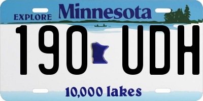 MN license plate 190UDH