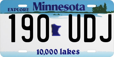 MN license plate 190UDJ
