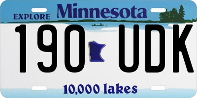 MN license plate 190UDK