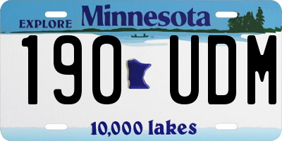 MN license plate 190UDM