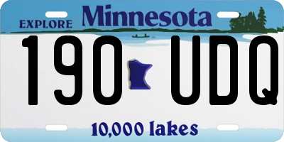 MN license plate 190UDQ