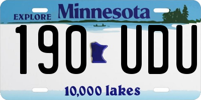 MN license plate 190UDU