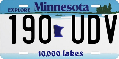 MN license plate 190UDV