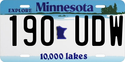 MN license plate 190UDW