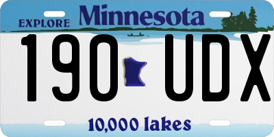 MN license plate 190UDX