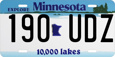 MN license plate 190UDZ