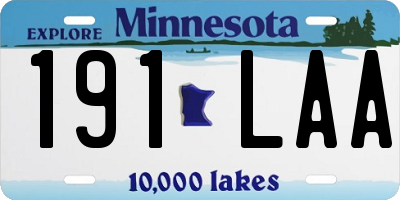 MN license plate 191LAA