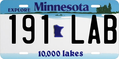 MN license plate 191LAB