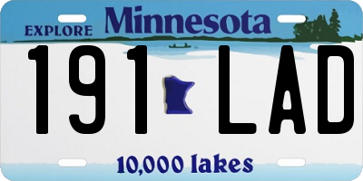 MN license plate 191LAD