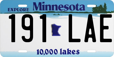 MN license plate 191LAE