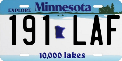 MN license plate 191LAF