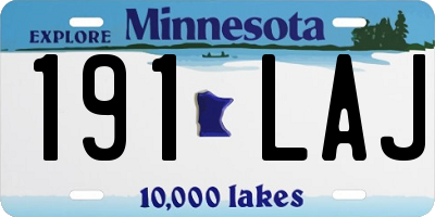 MN license plate 191LAJ