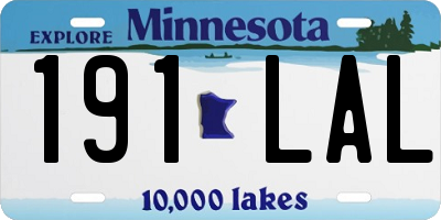 MN license plate 191LAL