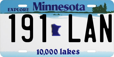 MN license plate 191LAN