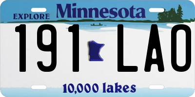 MN license plate 191LAO