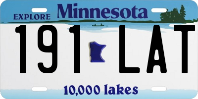 MN license plate 191LAT