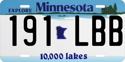 MN license plate 191LBB