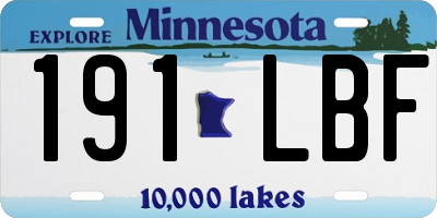 MN license plate 191LBF