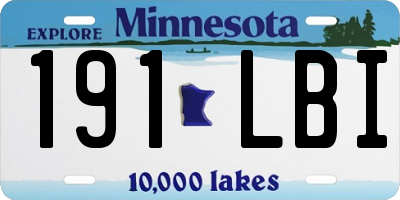 MN license plate 191LBI