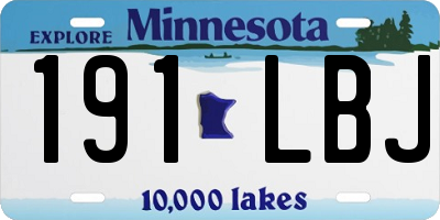 MN license plate 191LBJ