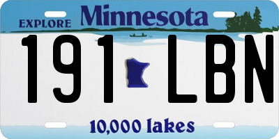 MN license plate 191LBN