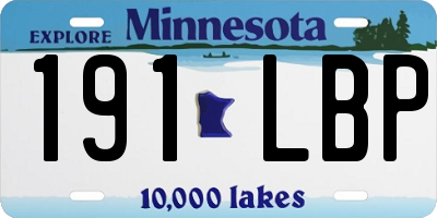 MN license plate 191LBP