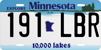 MN license plate 191LBR