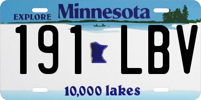 MN license plate 191LBV