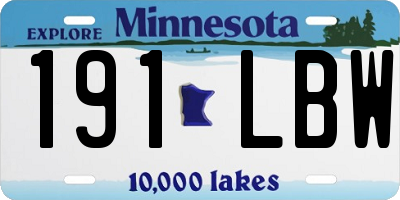 MN license plate 191LBW