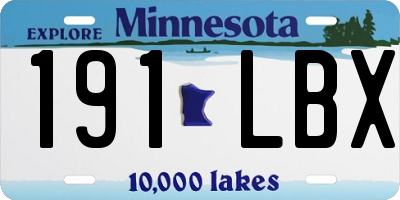 MN license plate 191LBX