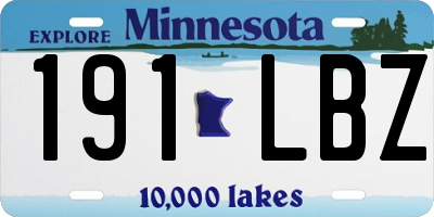 MN license plate 191LBZ