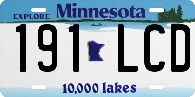 MN license plate 191LCD