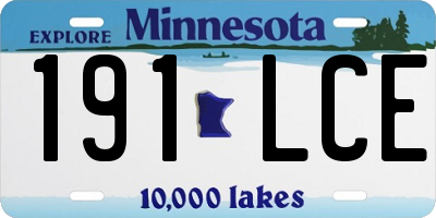 MN license plate 191LCE