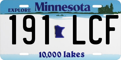 MN license plate 191LCF